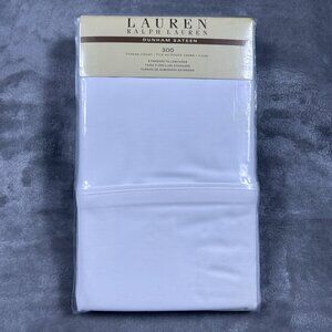 Lauren Ralph Lauren Pillowcases White Dunham Sateen Standard New 100% Cotton